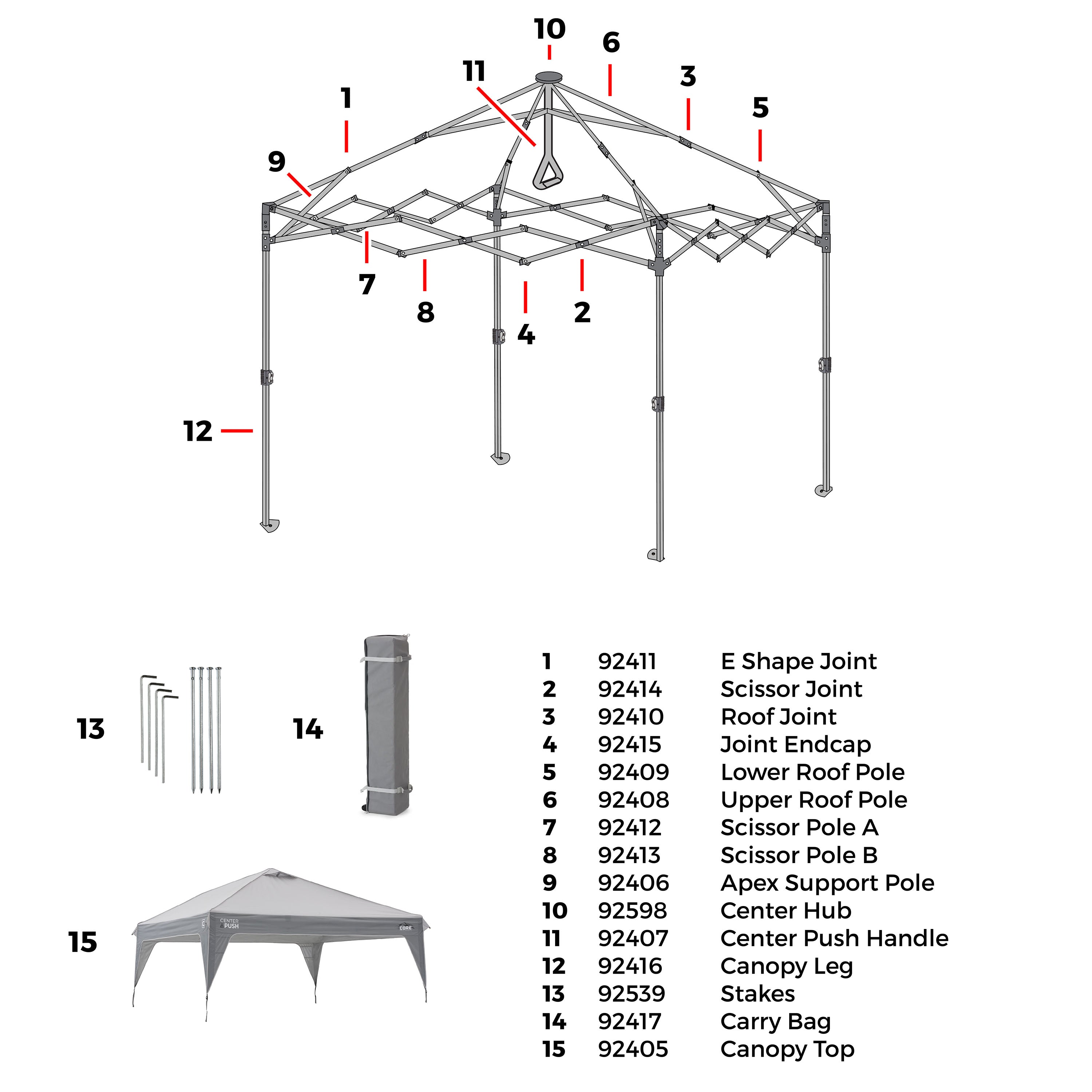 Canopy Leg - Part #: 92416