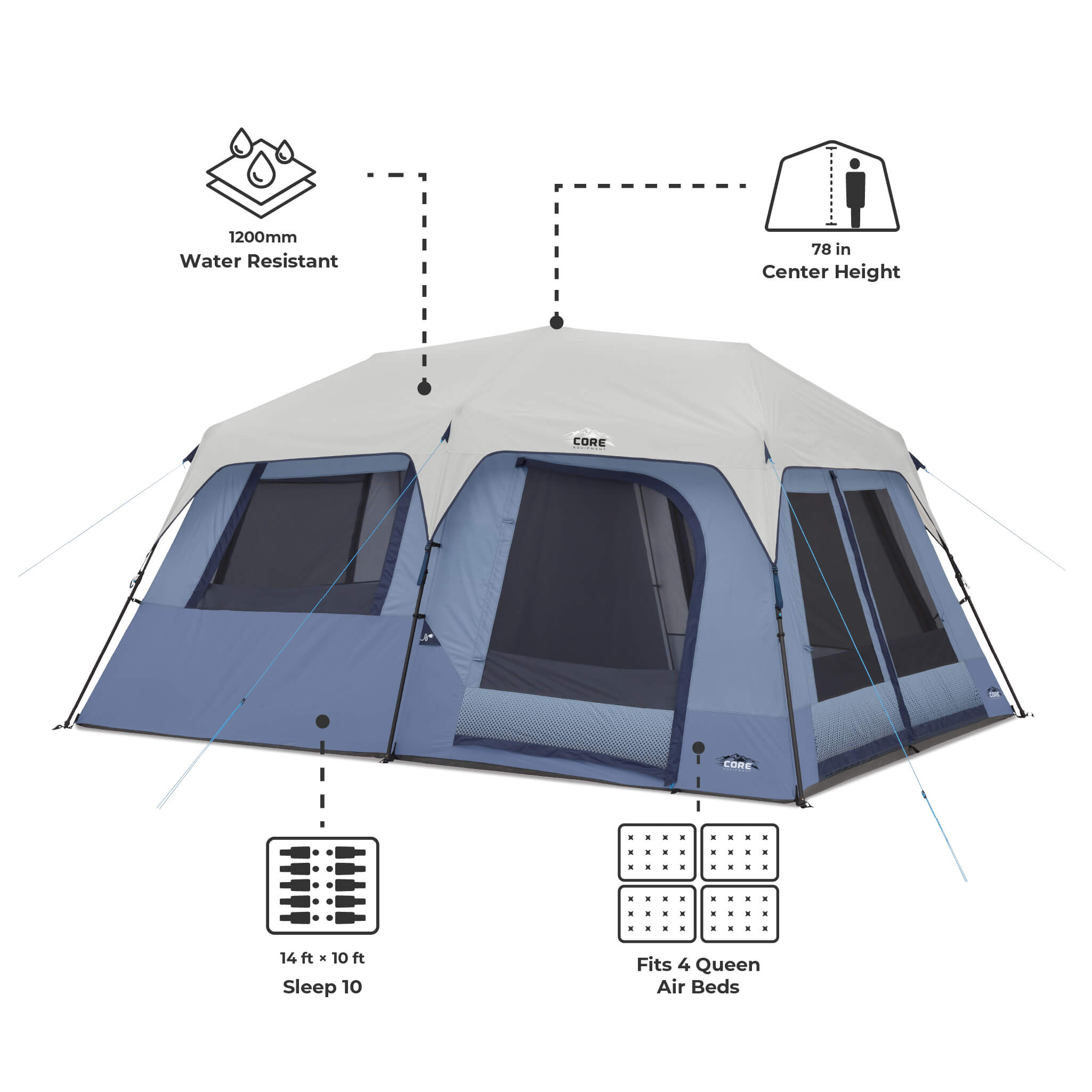 10 Person Instant Cabin Tent