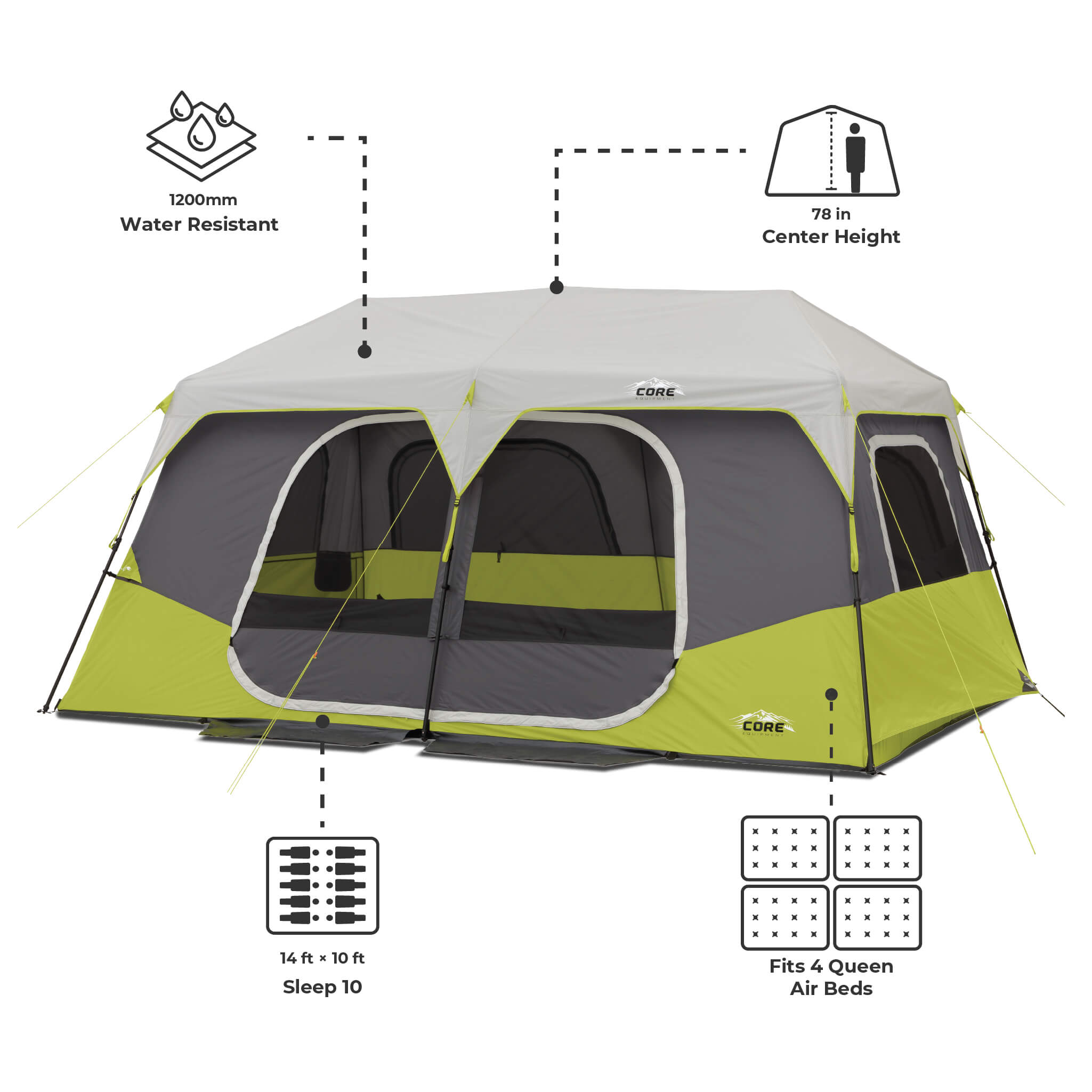 10 Person Instant Cabin Tent