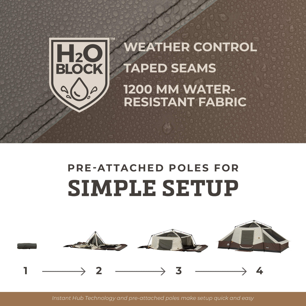 10 Person Lighted Instant Pyramid Tent