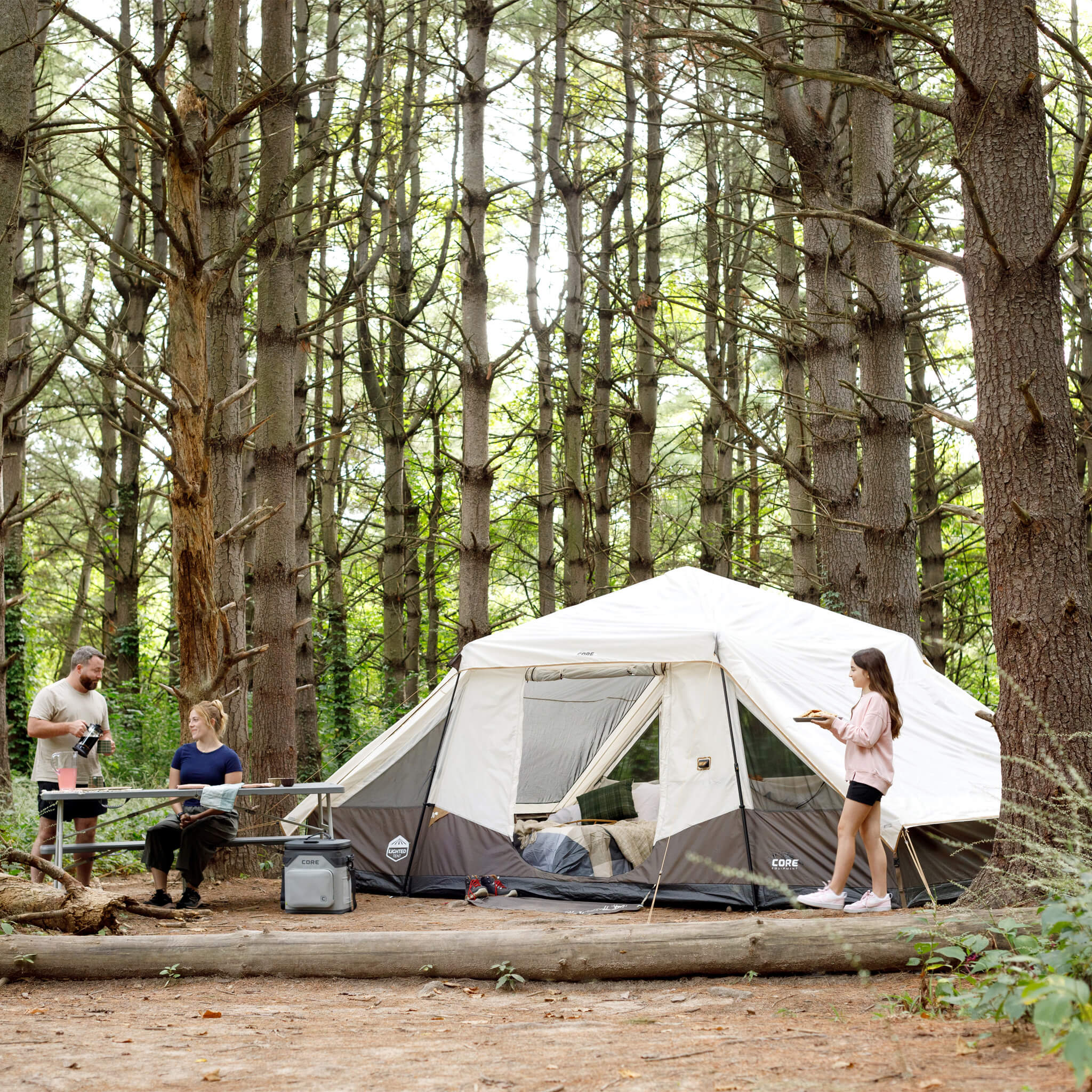 10 Person Lighted Instant Pyramid Tent
