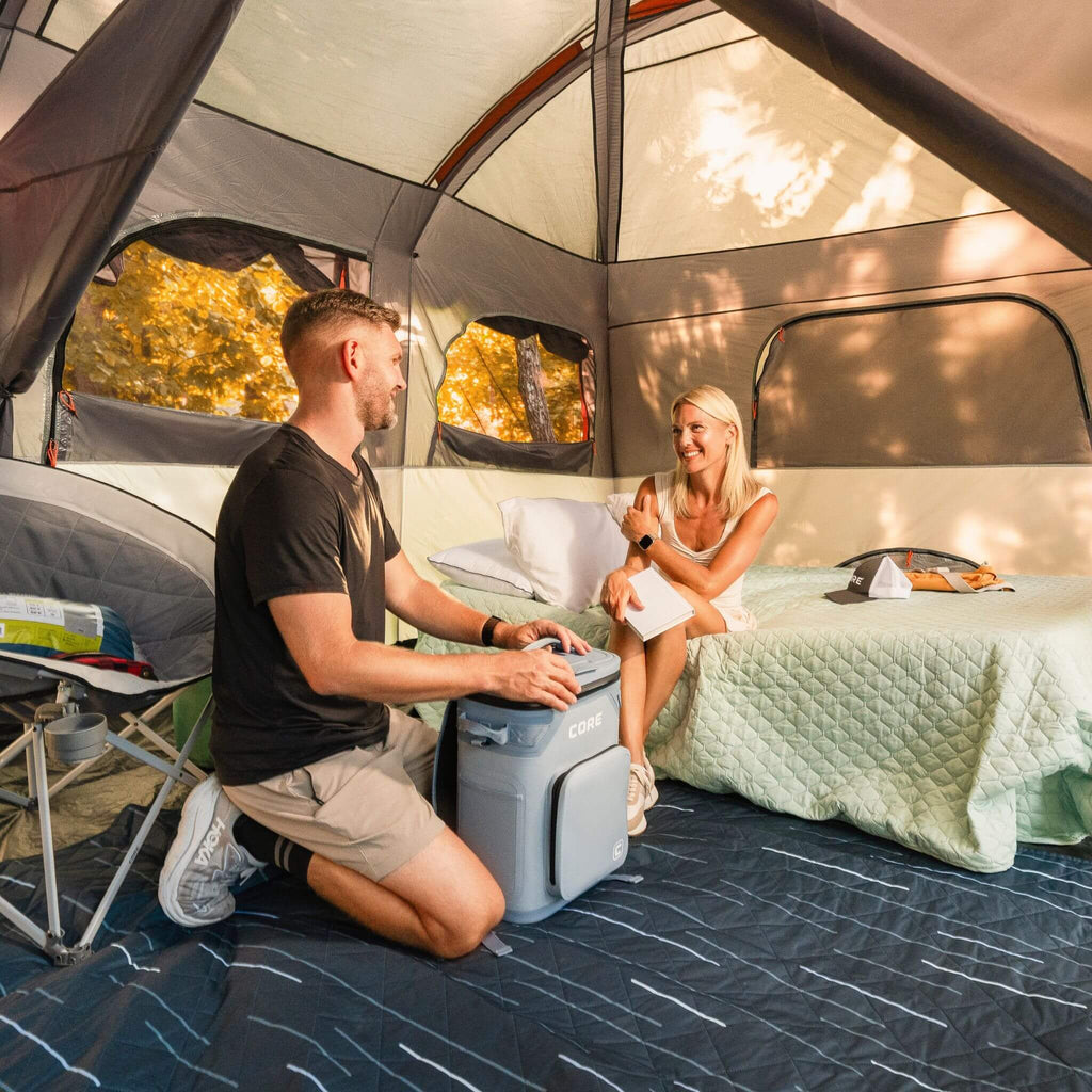 12 Person Straight Wall Cabin Tent with Full Rainfly