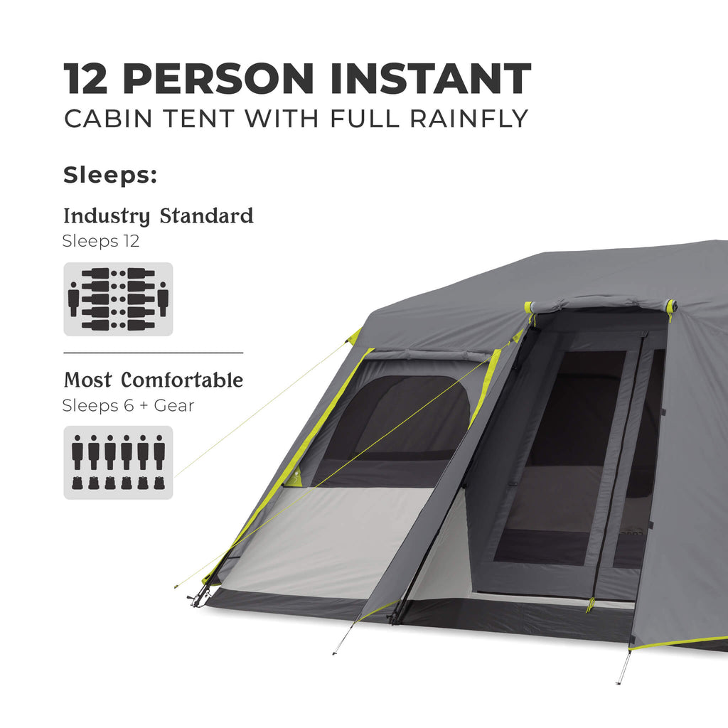 12 Person Instant Cabin Tent with Full Rainfly