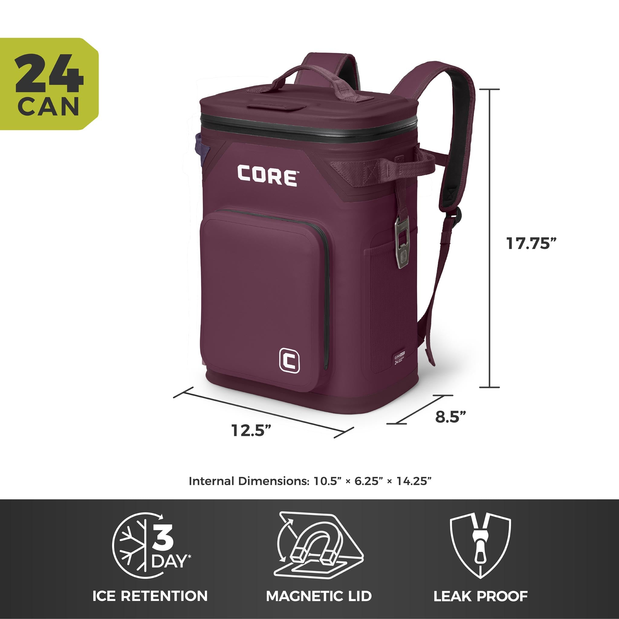 CLIMAKEEP Magnetic 24 Can Backpack Soft Cooler