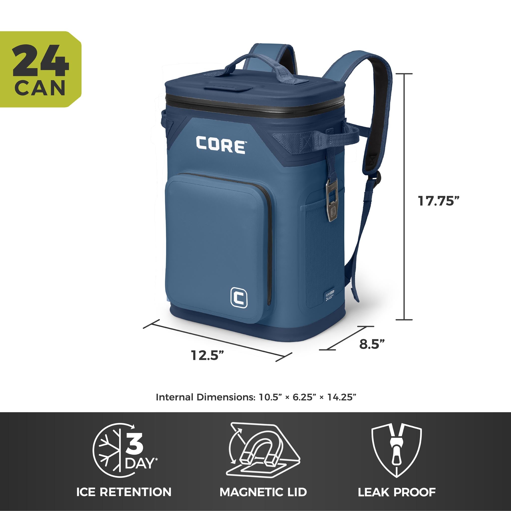CLIMAKEEP Magnetic 24 Can Backpack Soft Cooler