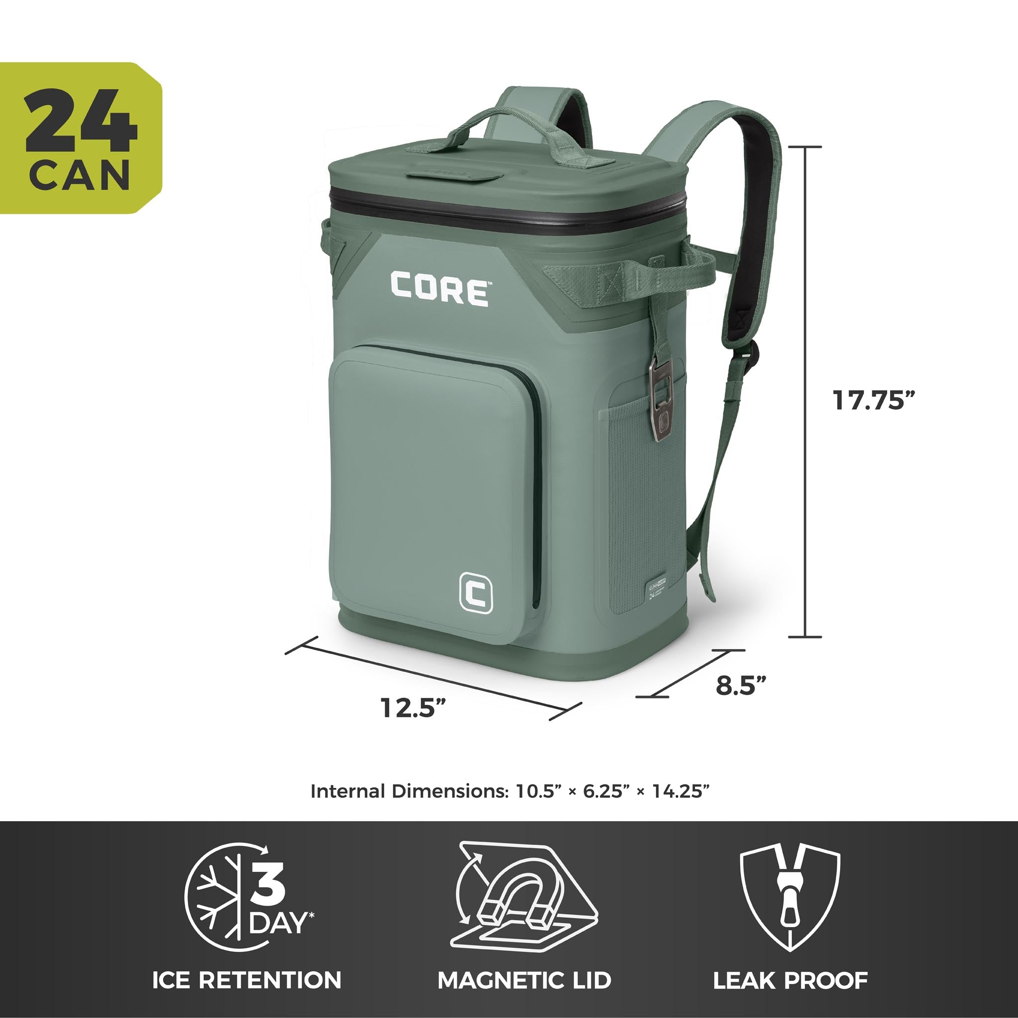 CLIMAKEEP Magnetic 24 Can Backpack Soft Cooler