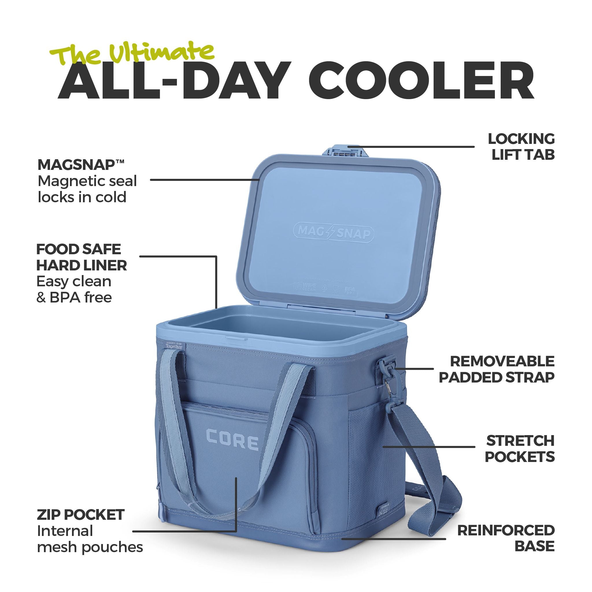 FlipBack Zipperless Magnetic 24 Can Hard Liner Cooler