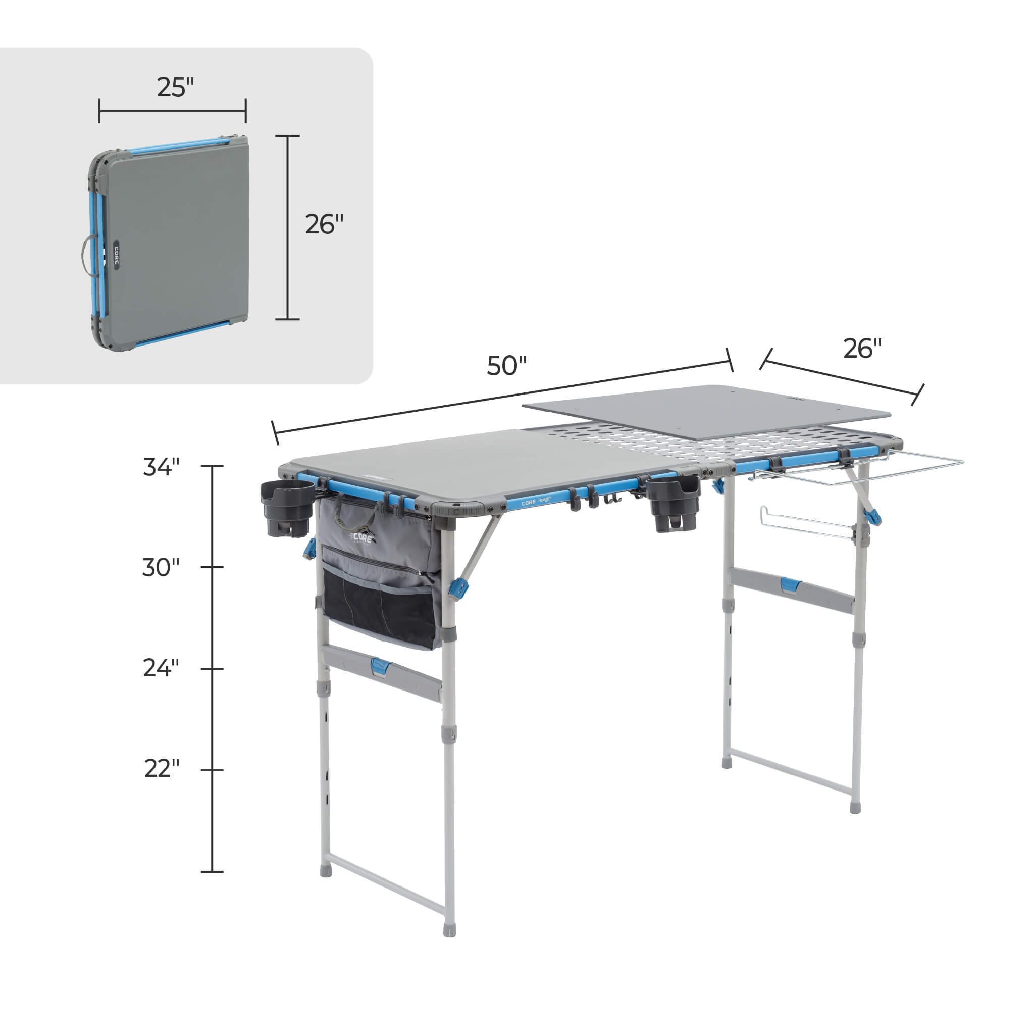 4 Foot FlexRail Outdoor Prep & Cook Table
