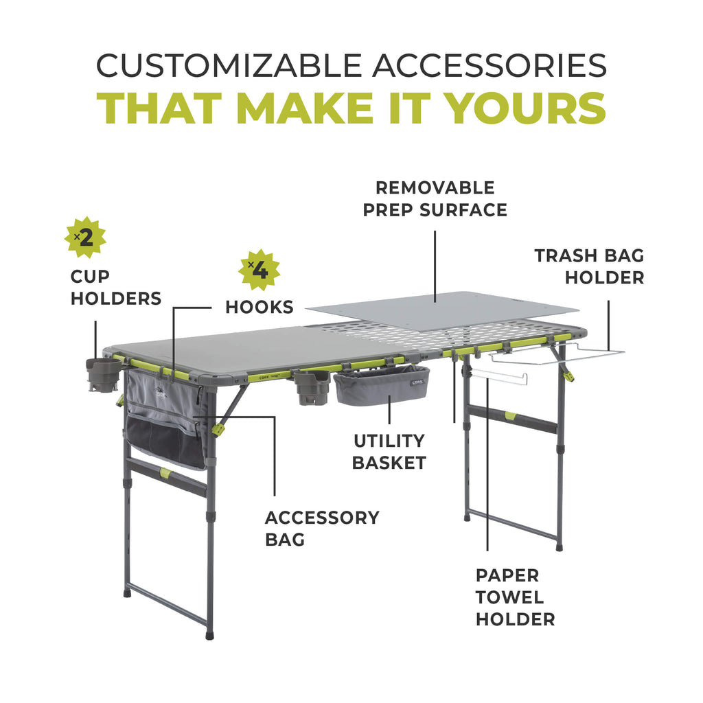 5 Foot FlexRail Outdoor Prep & Cook Table