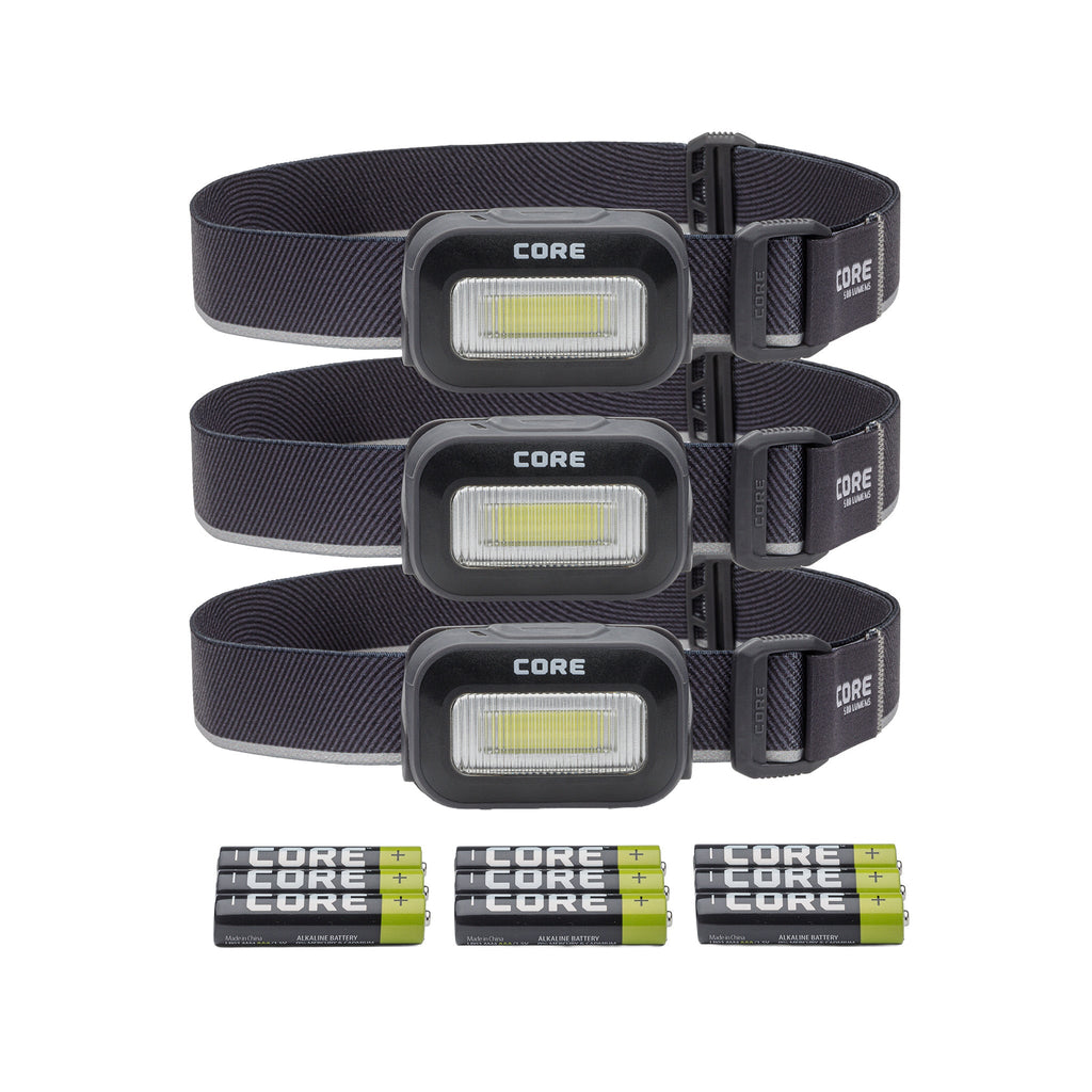 500 Lumen AAA Headlamp 3-Pack