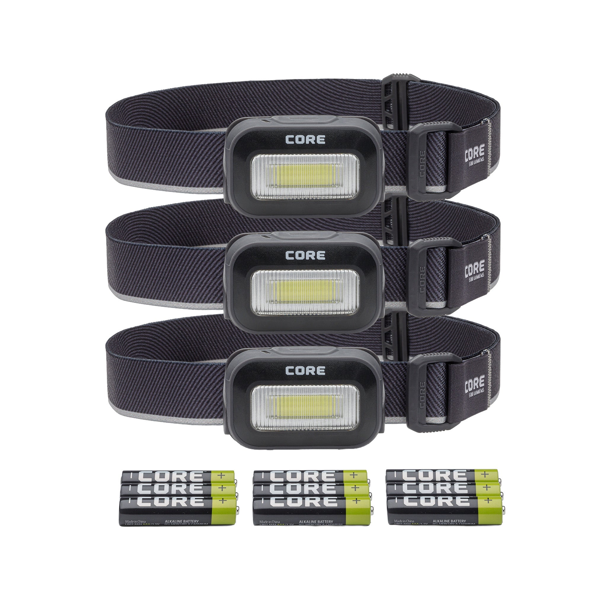 500 Lumen AAA Headlamp 3-Pack