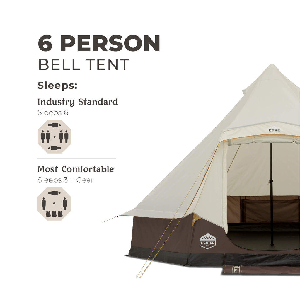 6 Person Lighted Bell Tent