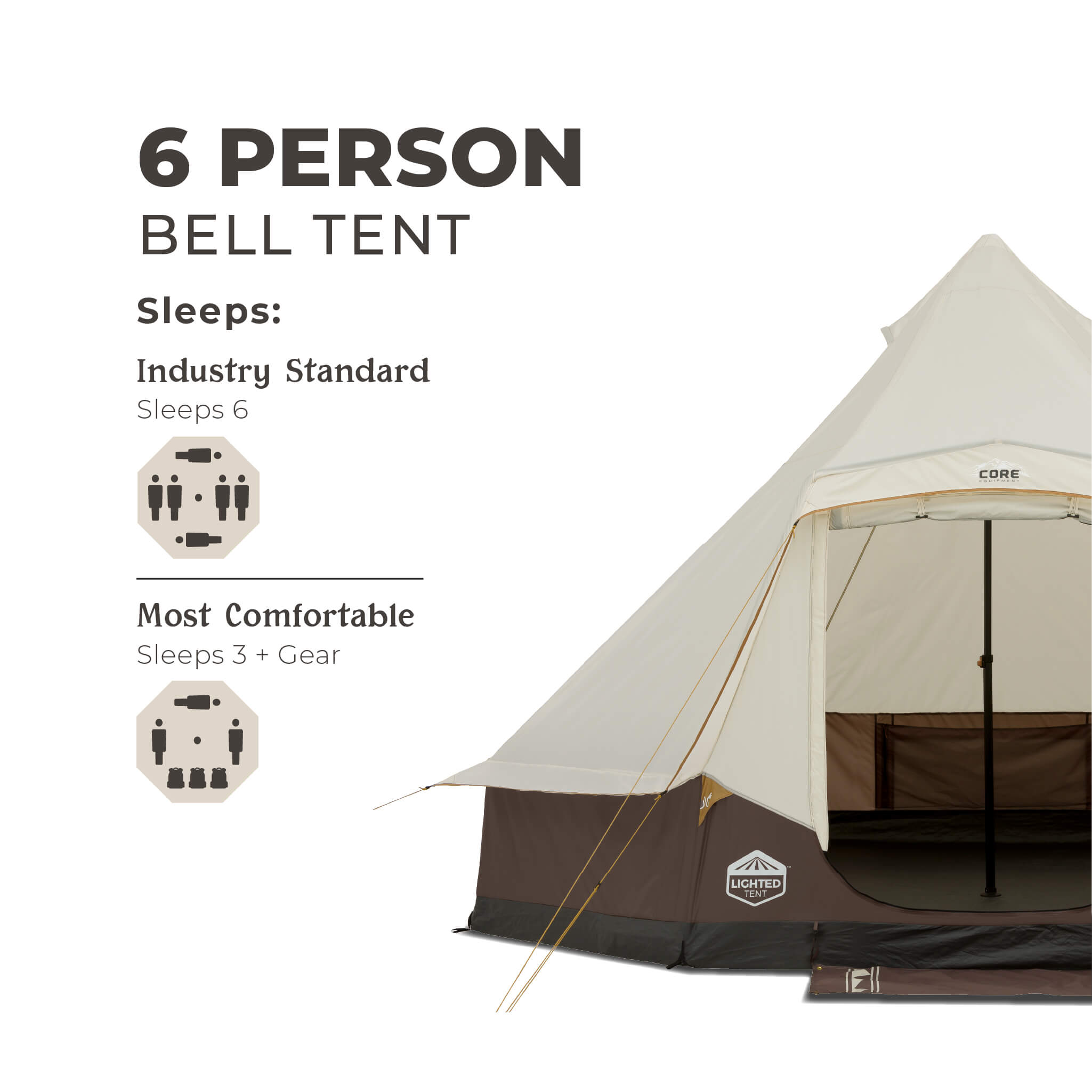 6 Person Lighted Bell Tent