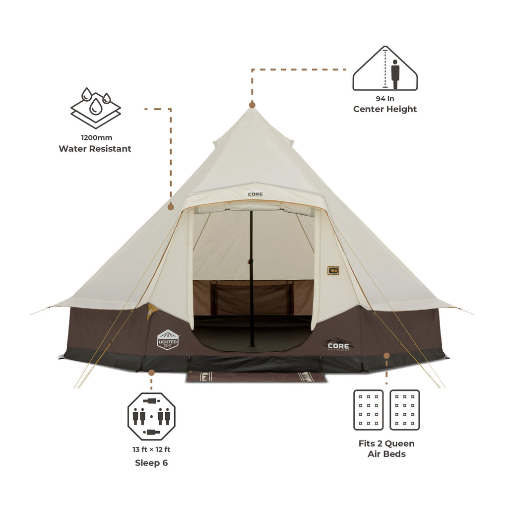 6 Person Lighted Bell Tent