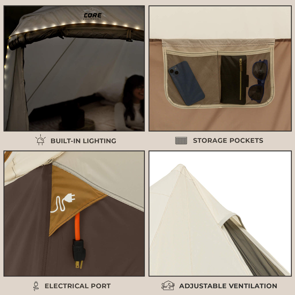 6 Person Lighted Bell Tent