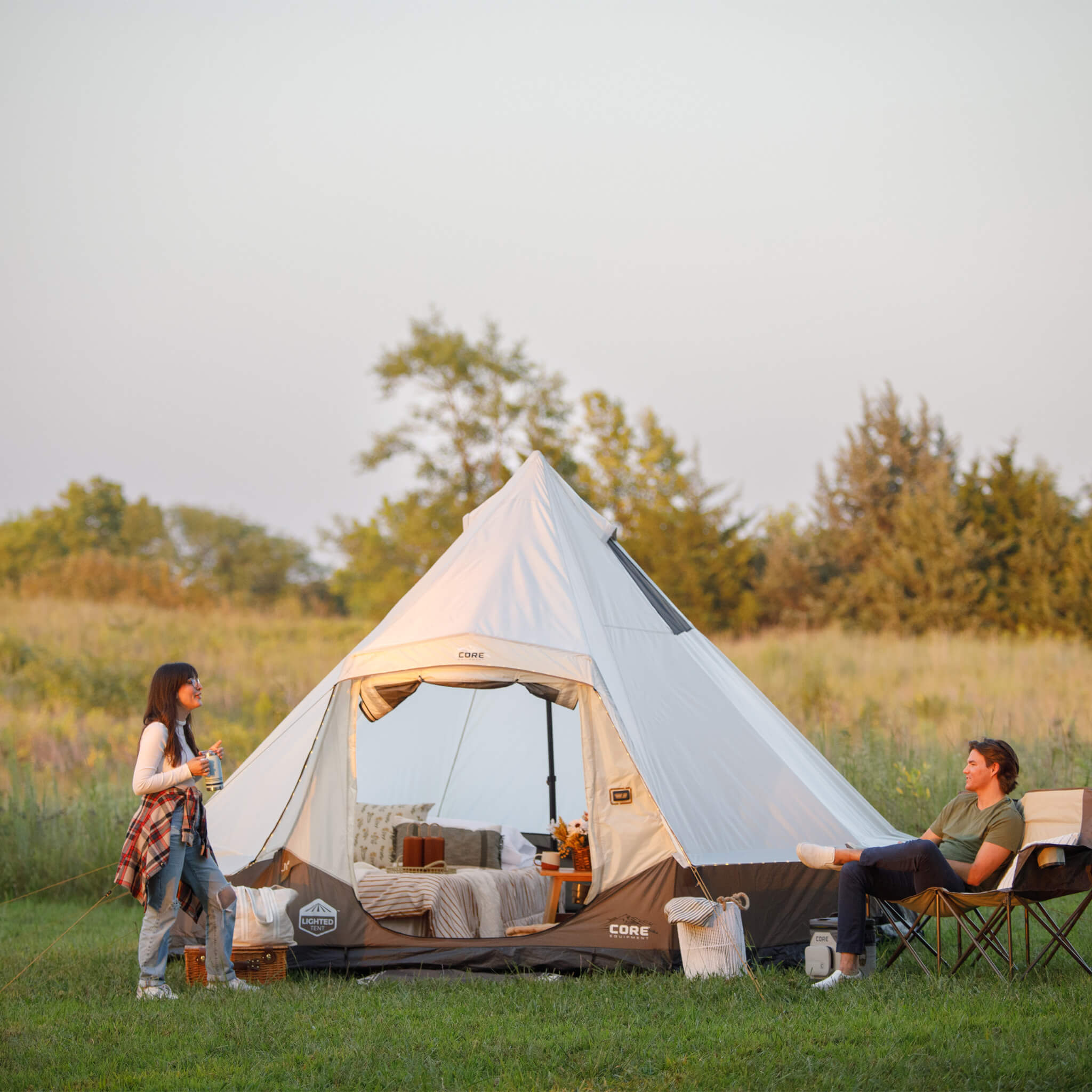 6 Person Lighted Bell Tent