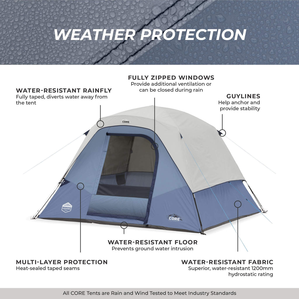 6 Person Lighted Dome Tent