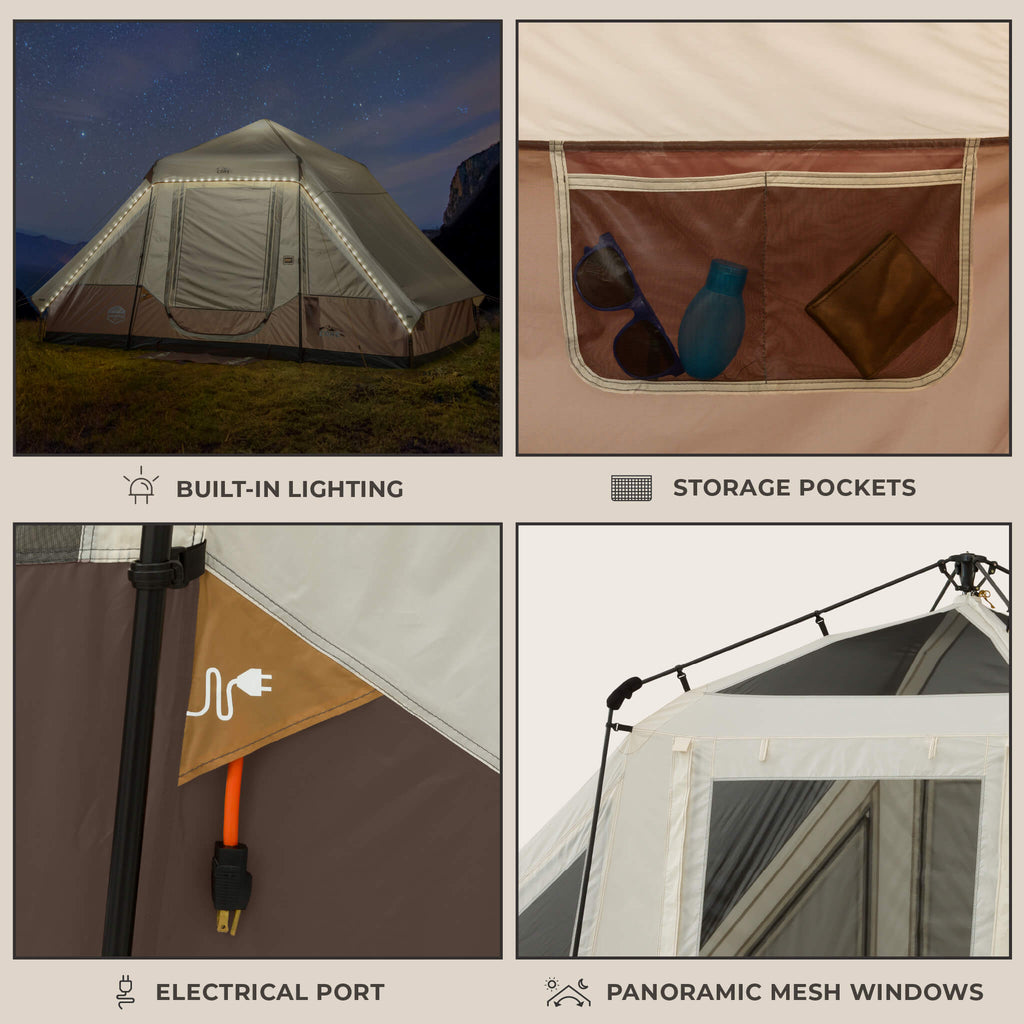 6 Person Lighted Instant Pyramid Tent