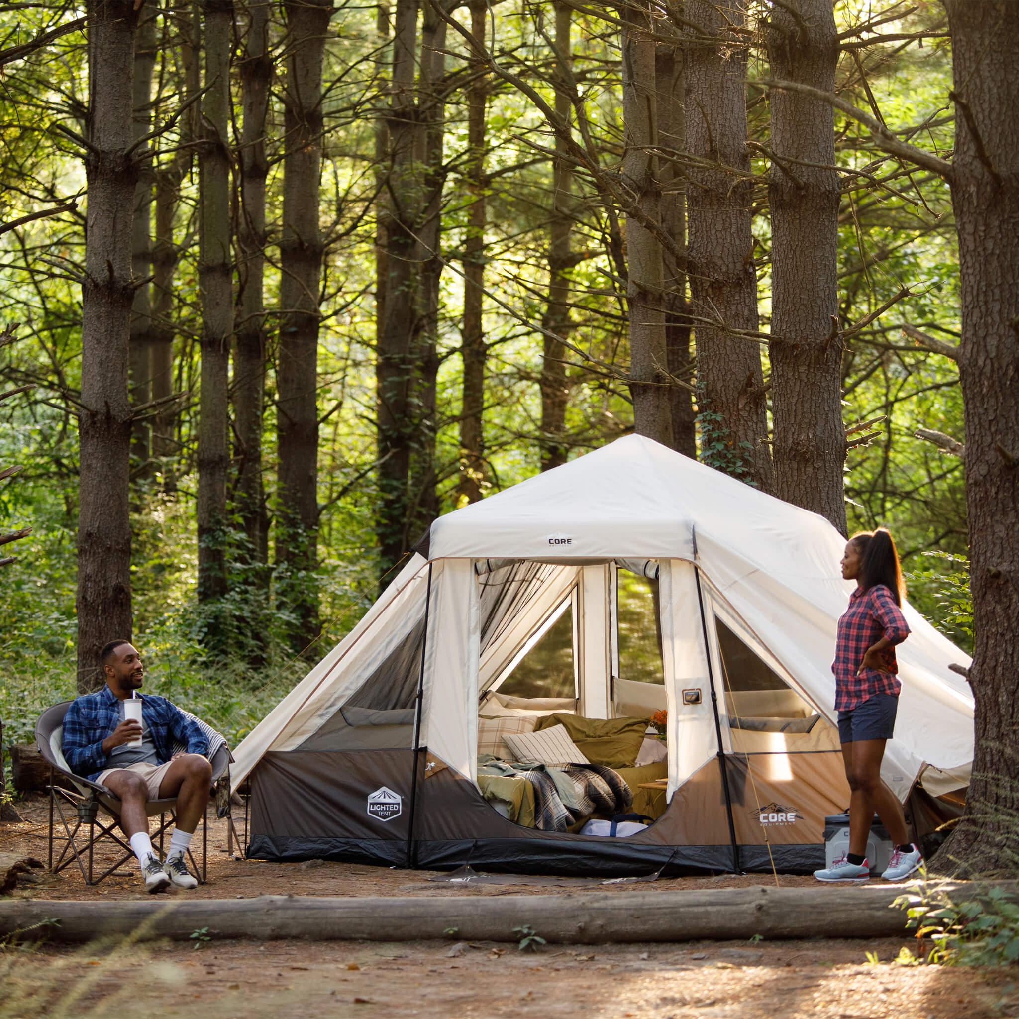 6 Person Lighted Instant Pyramid Tent