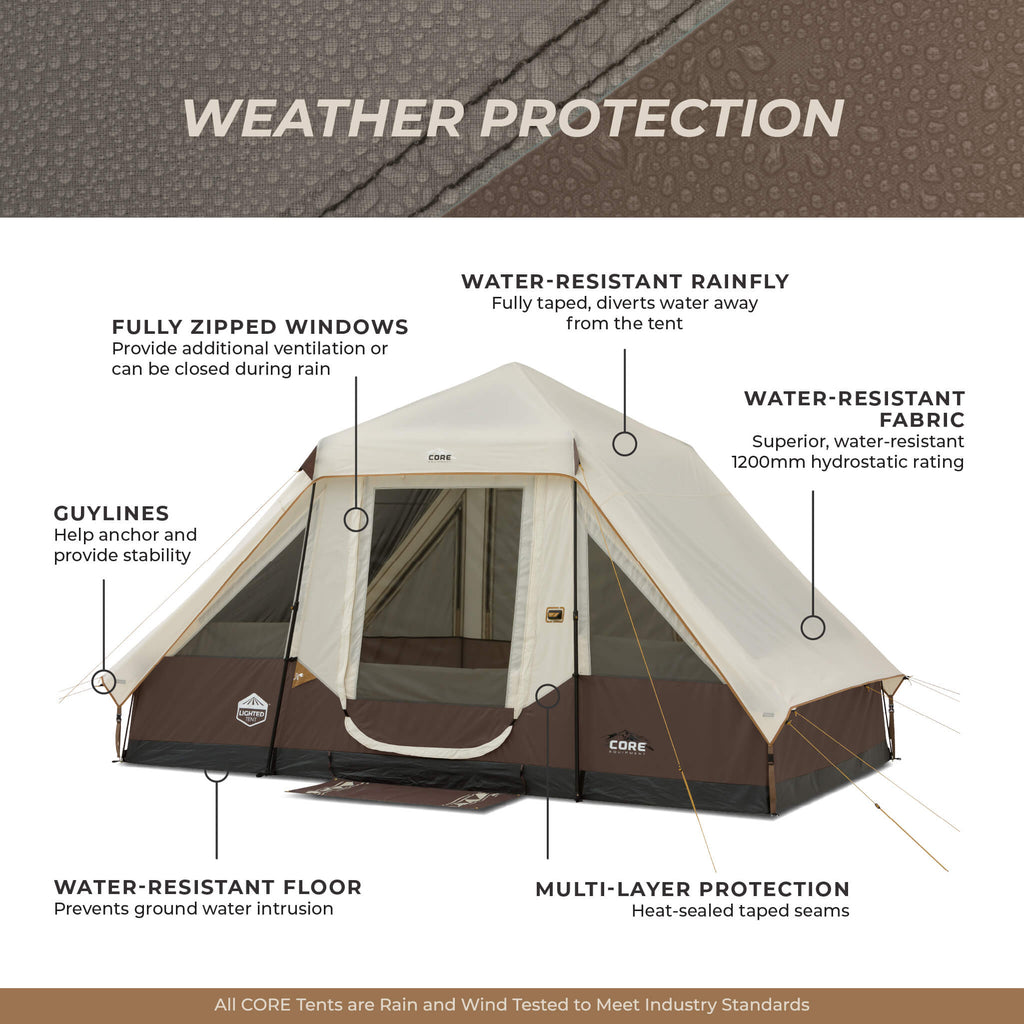 6 Person Lighted Instant Pyramid Tent