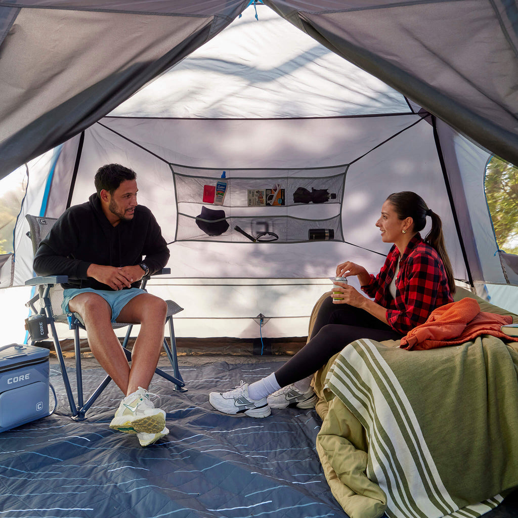 6 Person Lighted Instant Cabin Tent with Full Rainfly