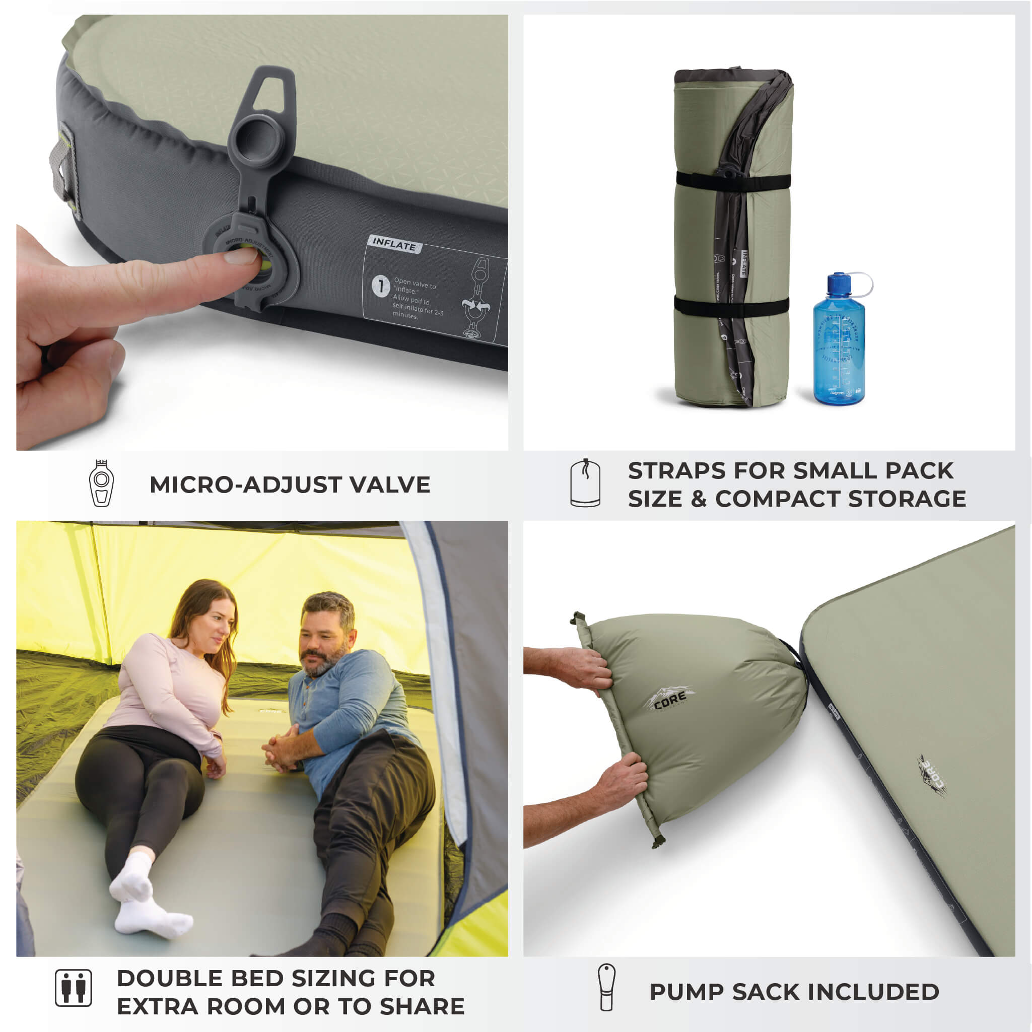 4 Season Double Self Inflating Camping Bed