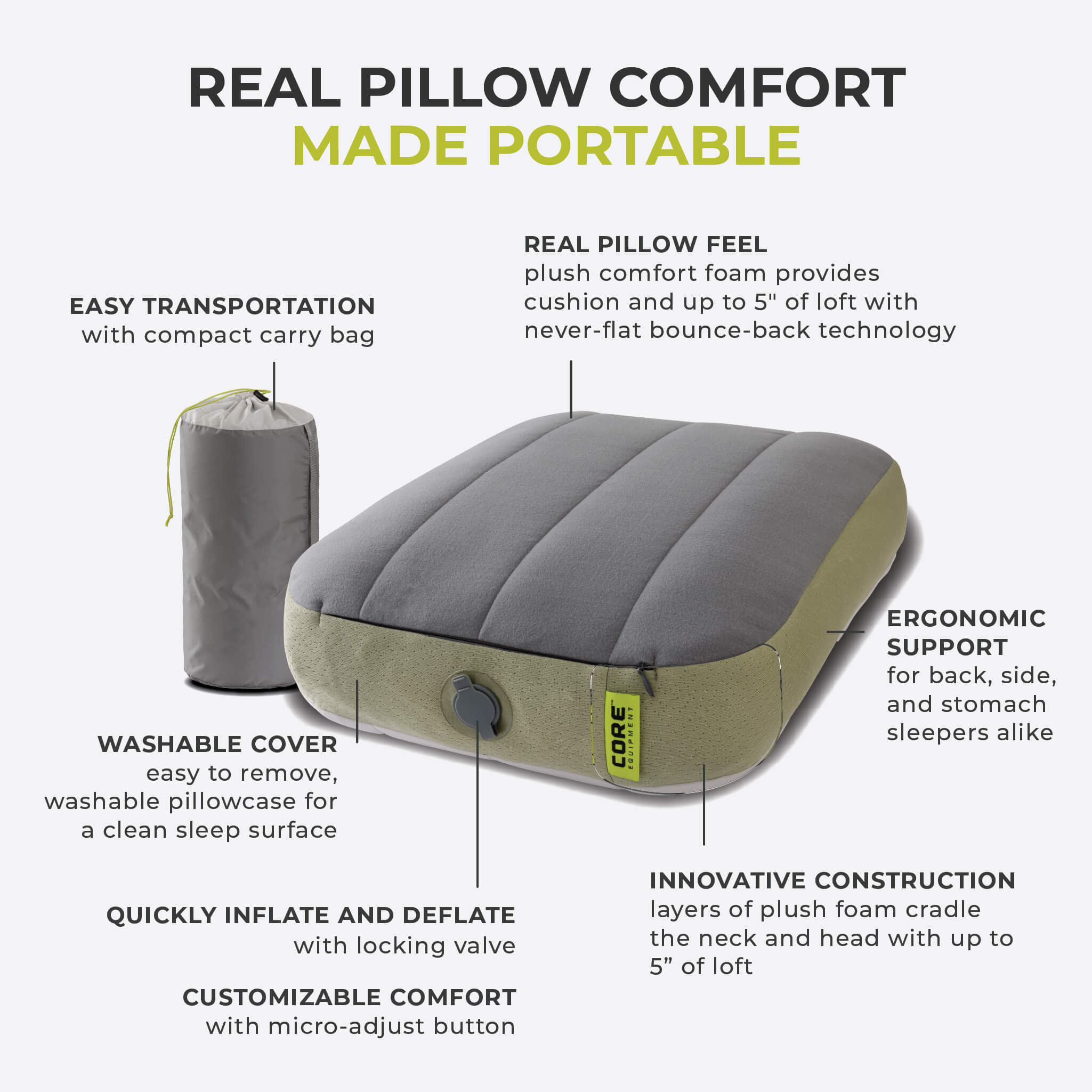 Self-Inflating Travel Pillow