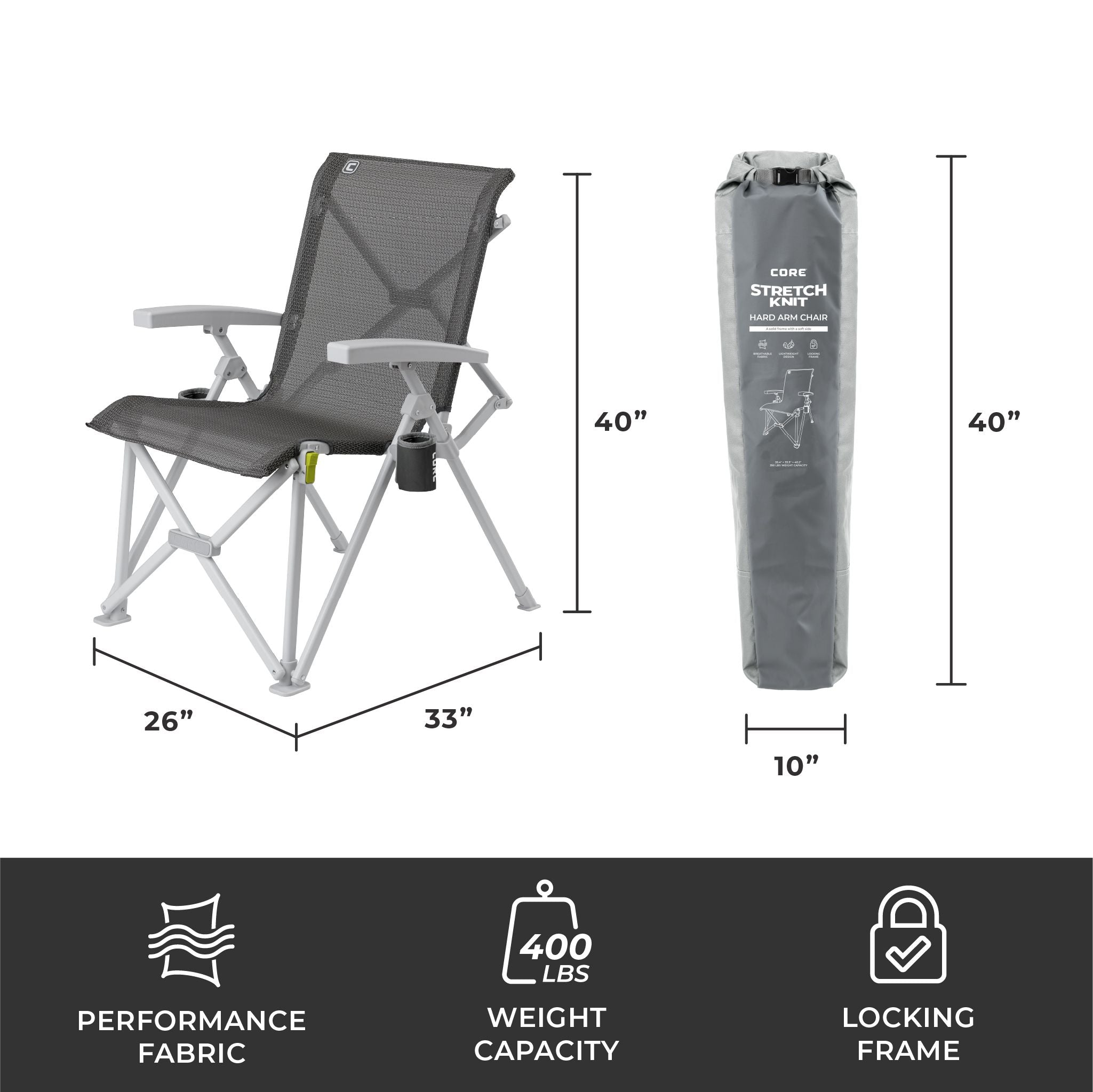 Stretch Knit Hard Arm Chair